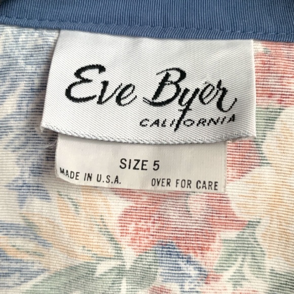 Vintage Eve Byer California Floral Crop Jacket Size 5 Small Made in USA  80s/90s - Picture 6 of 6